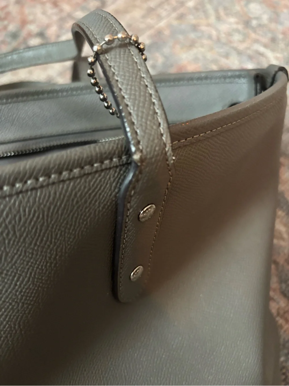 Coach City Zip Top Toe Pebbled Leather in Gray